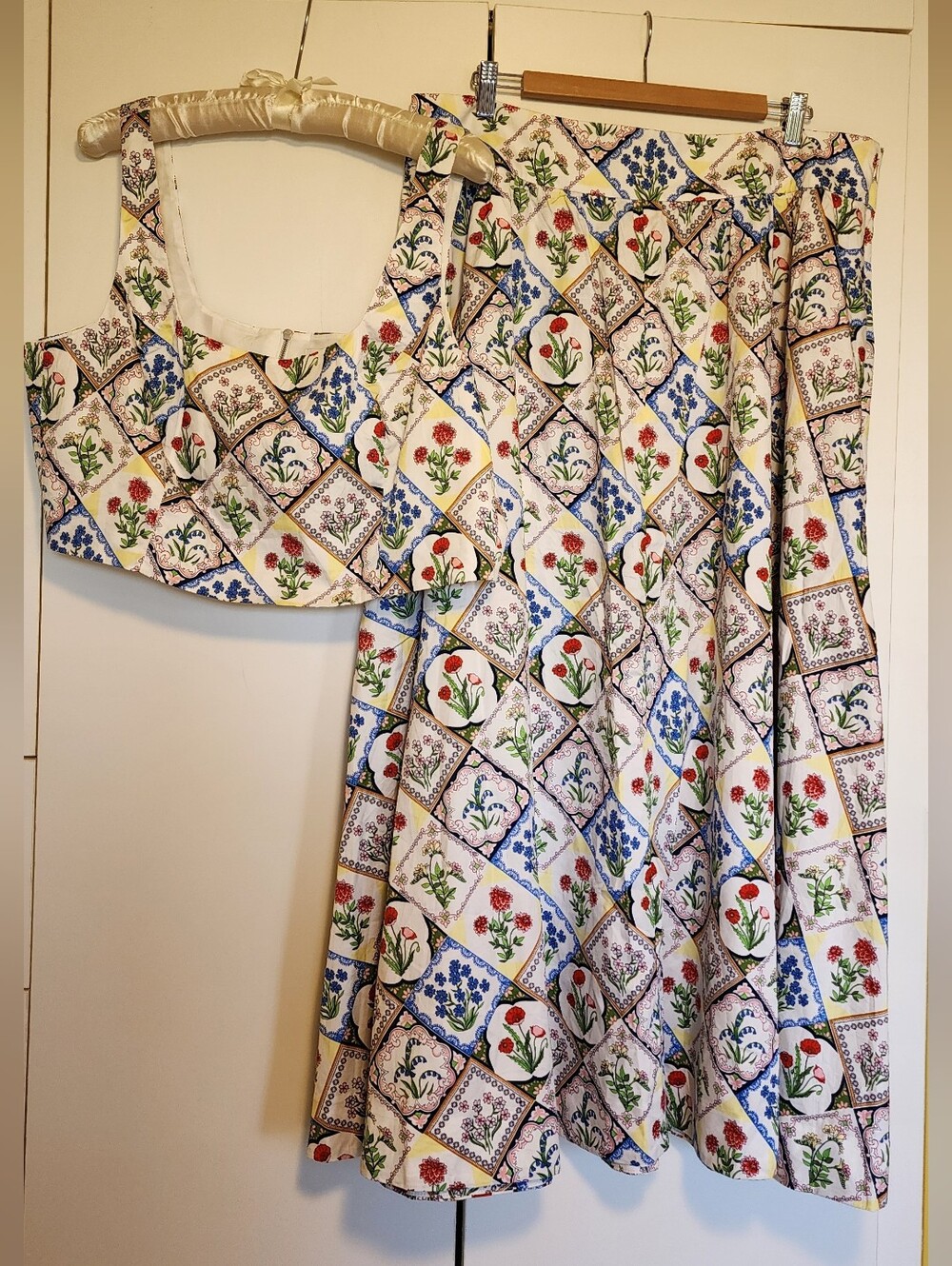 Boden 2 Piece Coord Set UK20 US 16/18 Ivory Blubell